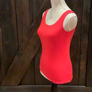 Alison Sheri red wide strap tank top